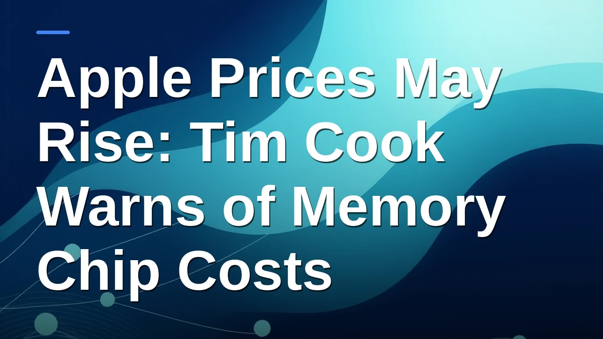 Apple Prices May Rise: Tim Cook Warns of Memory Chip Costs