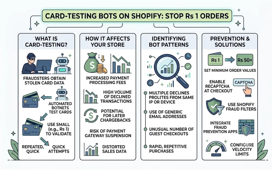 Card-Testing Bots on Shopify: Stop Rs 1 Orders