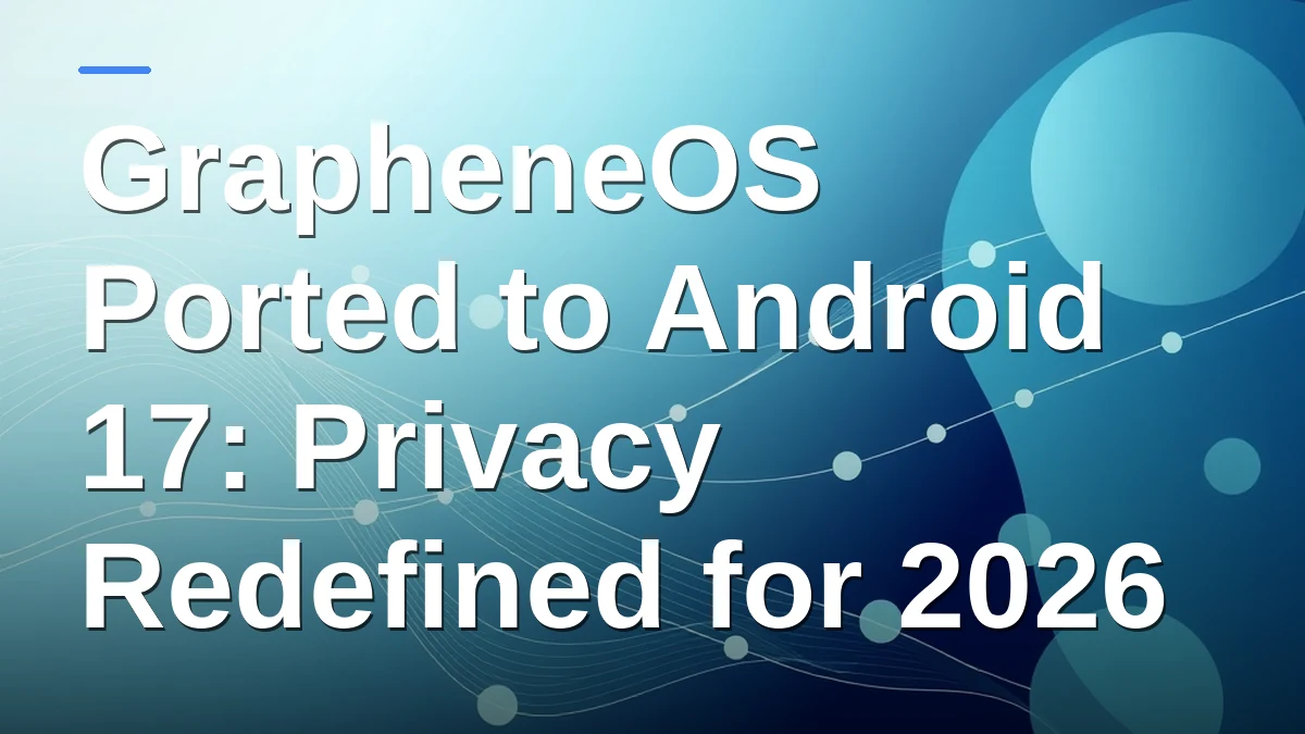 GrapheneOS Ported to Android 17: Privacy Redefined for 2026