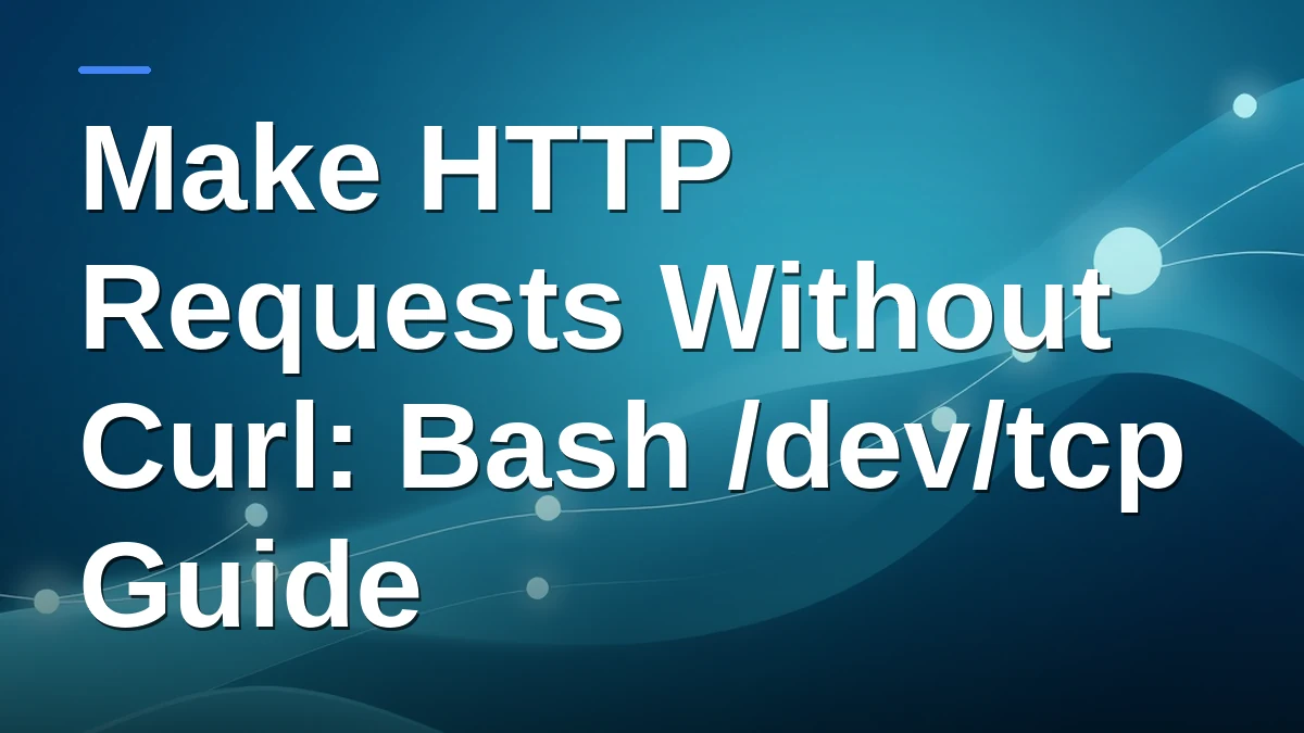 Make HTTP Requests Without Curl: Bash /dev/tcp Guide
