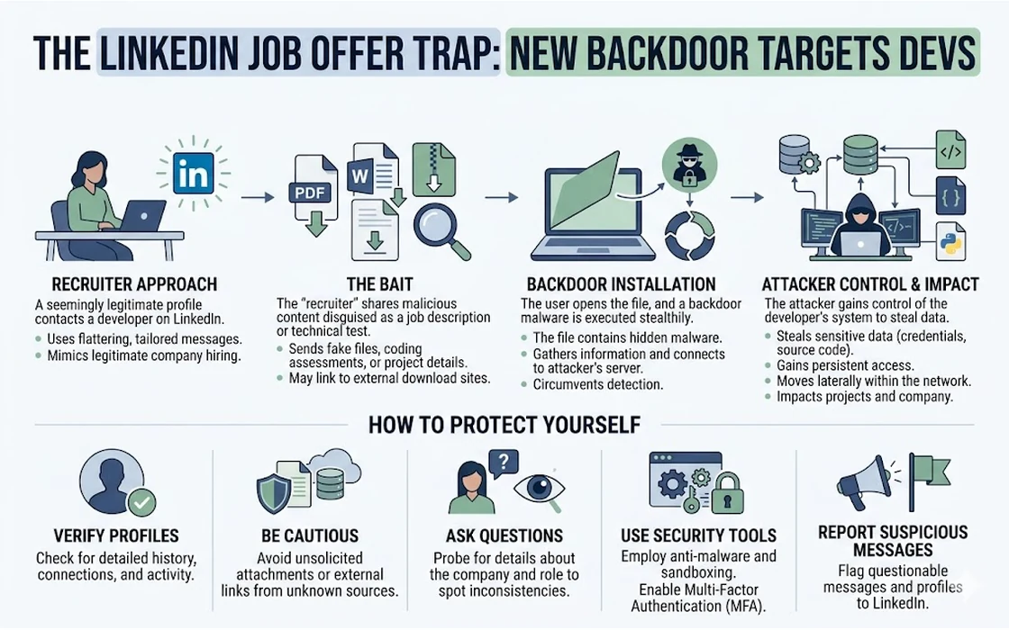 The LinkedIn Job Offer Trap: New Backdoor Targets Devs