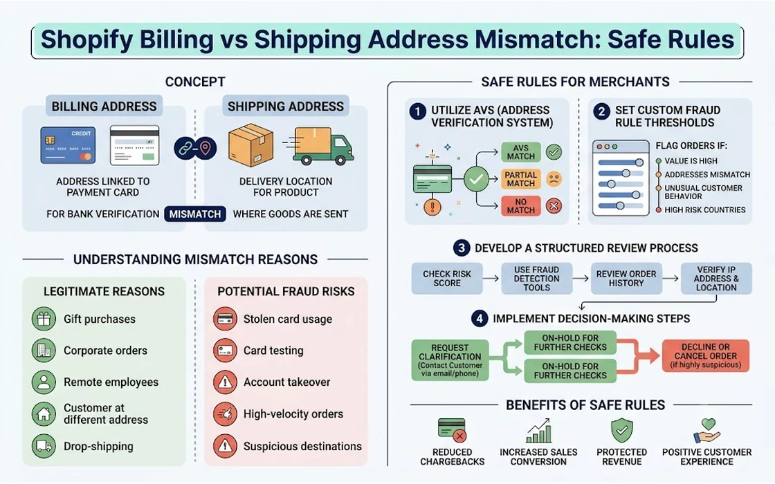 Shopify Billing vs Shipping Address Mismatch: Safe Rules