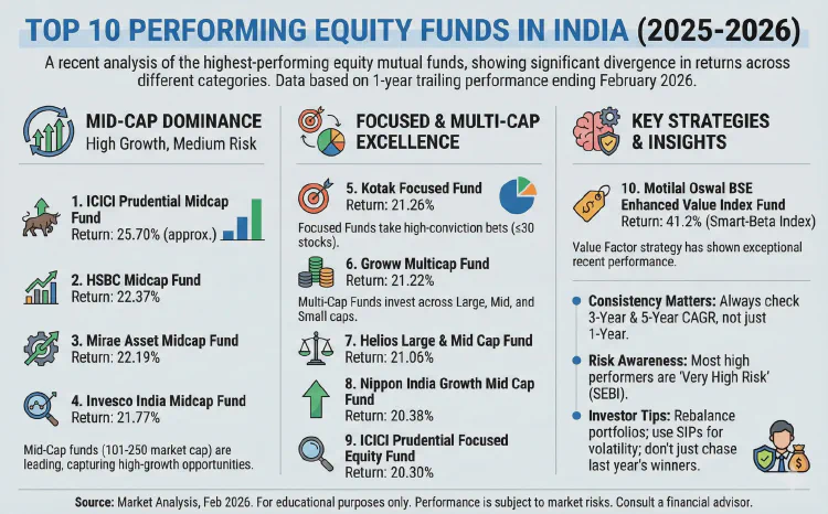 Top Performing Equity Funds FY26: Top 10 Schemes