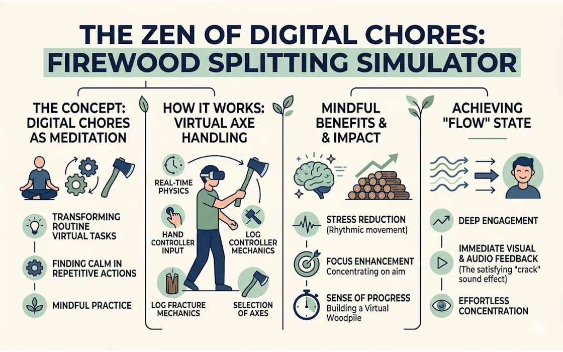 The Zen of Digital Chores: Firewood Splitting Simulator